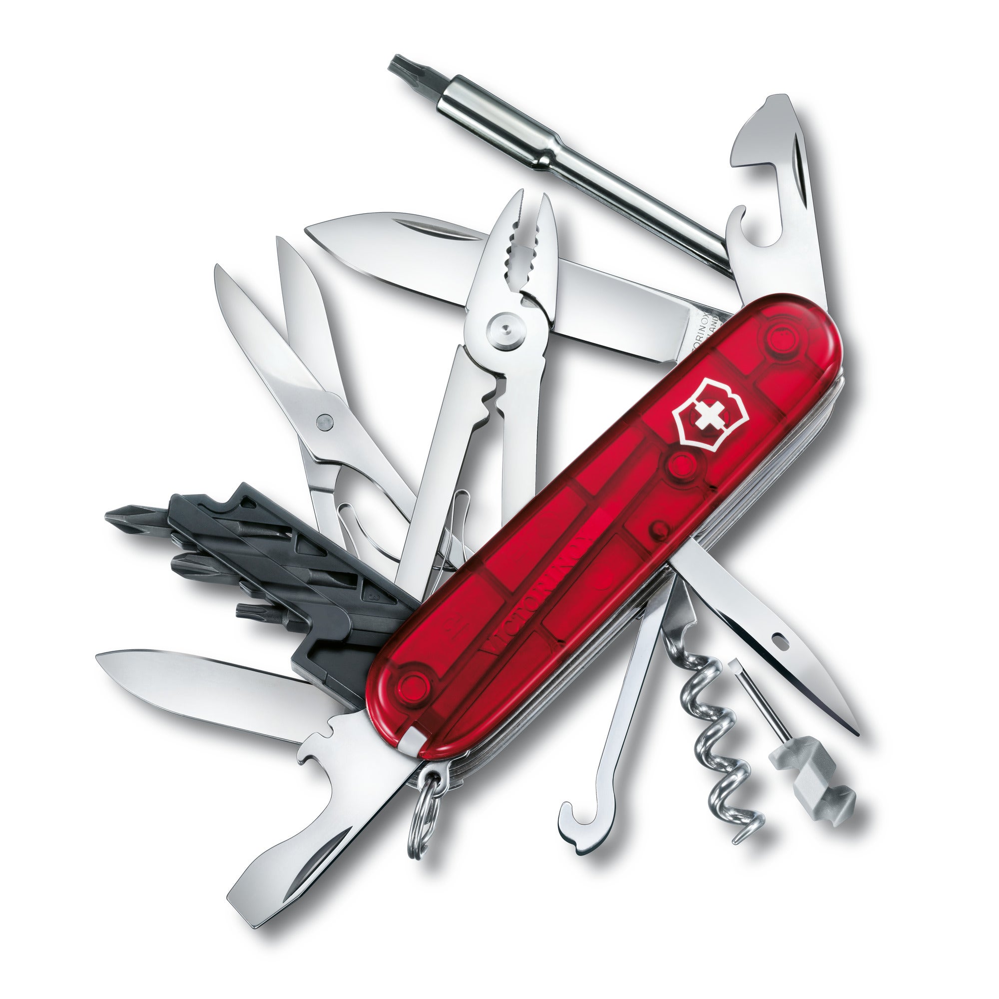 Pocket knife CyberTool M red translucent, 91 mm