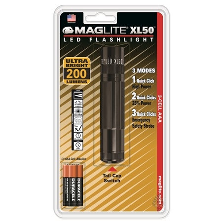 Lommelygte XL50 sort med 3xAAA