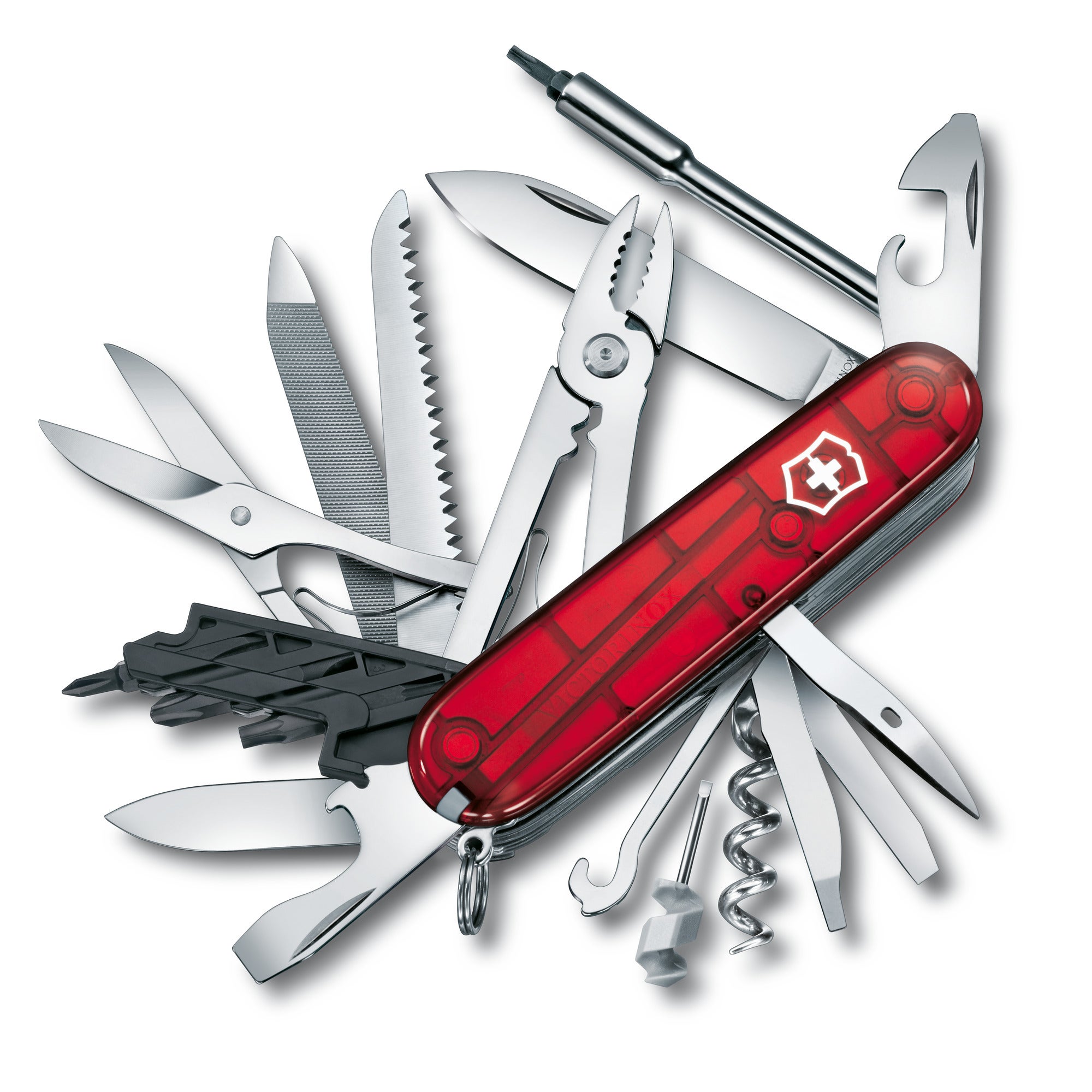 Pocket knife CyberTool L red translucent, 91 mm
